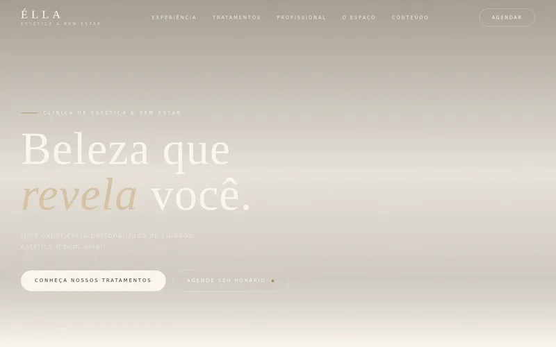 Prévia do site de demonstração: Clínica de Estética — Versão 1