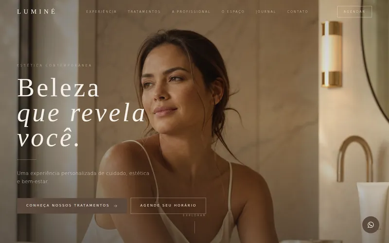 Prévia do site de demonstração: Clínica de Estética — Versão 2
